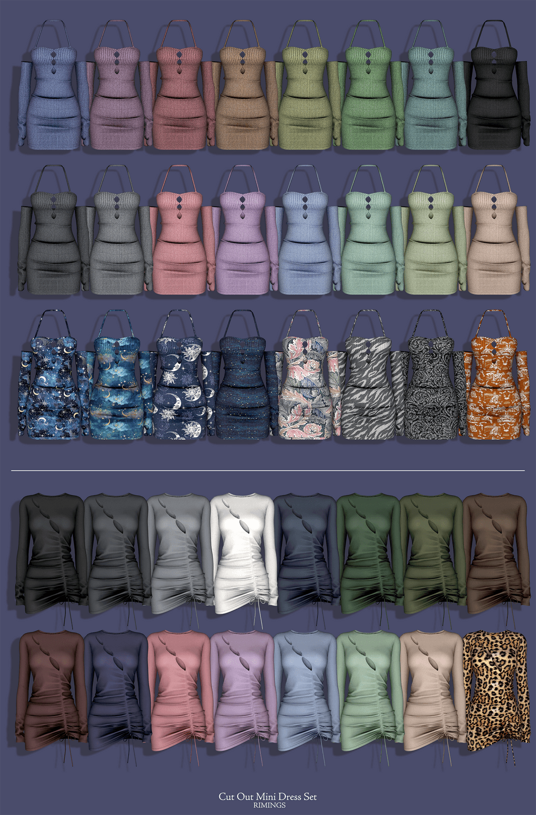 Галерея мода Сет платьев Cut Out Mini Dress Set #1